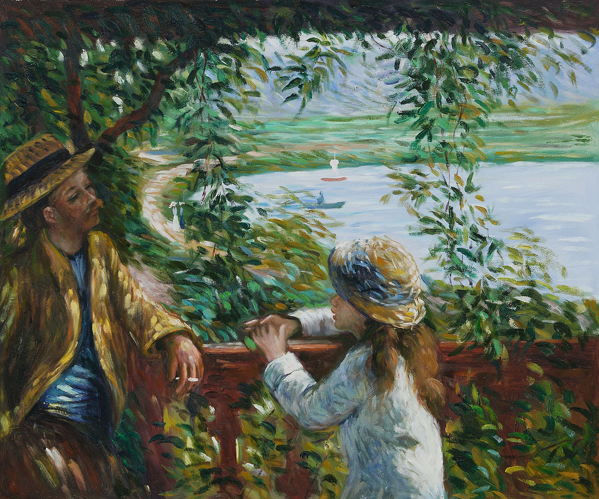Near the Lake by Pierre Auguste Renoir - Click Image to Close